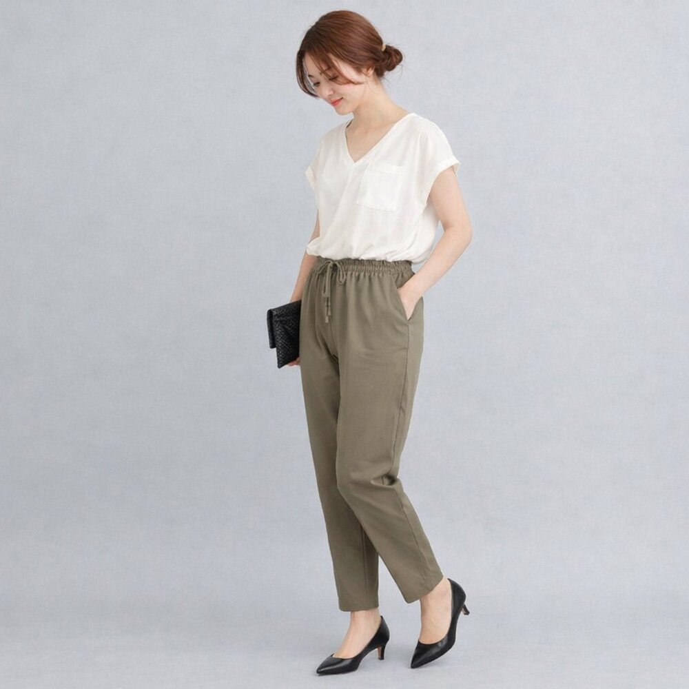 URBAN RESEARCH Japan Linen Jumpsuit One Size Medium Tapered Leg‎ Olive Lagenlook
